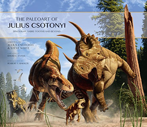 Book cover depicting a Tyrannosaurus Rex and Triceratops in combat.