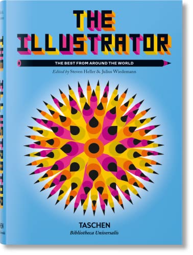 Book cover: "The Illustrator" with a colorful pencil burst design.