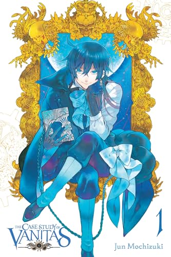 Manga cover: blue-haired man in ornate gold frame, volume one.
