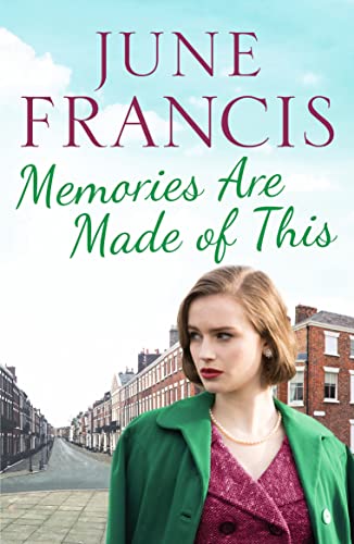 Book cover featuring a woman in 1950s attire with a street background.