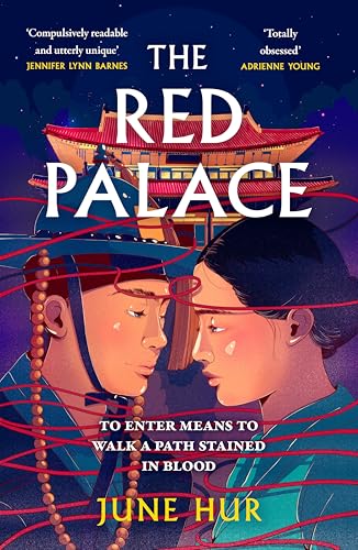 Book cover depicting two figures in traditional Korean clothing before a palace.