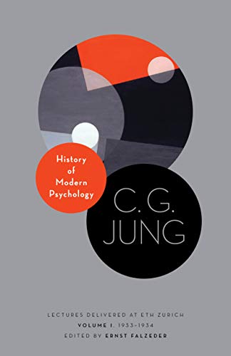 Book cover with abstract shapes and text: "History of Modern Psychology" by C.G. Jung.