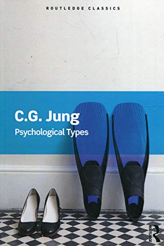 Book cover: "Psychological Types" by C.G. Jung, with shoes and blue fins.
