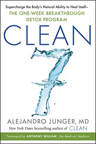 Book cover for "CLEAN 7" with blue water and white text.