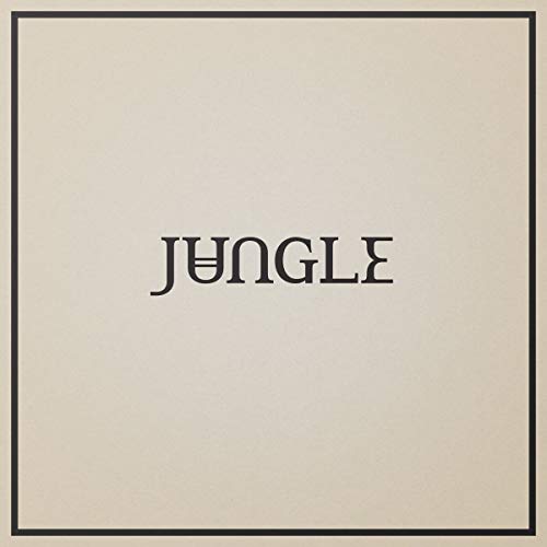 The alt text for the image is: "Beige album cover with 'JUNGLE' in black text, surrounded by a thin black border."