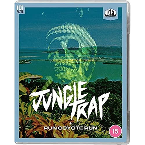 Blu-ray cover for "Jungle Trap + Run Coyote Run" featuring a coyote’s face.