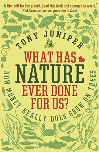 Book cover with green text and illustrations of plants and animals.