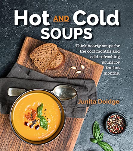 Cookbook cover featuring a bowl of orange soup, bread, and spices.