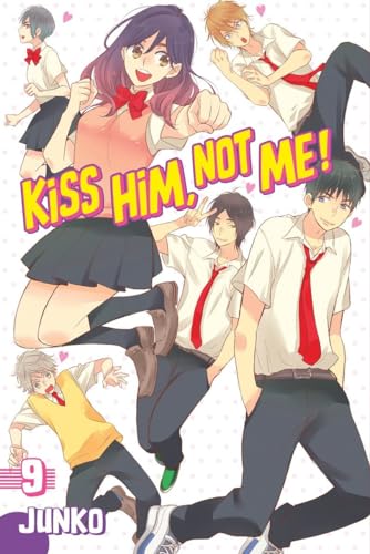 Manga cover with four young people and pink heart motifs.