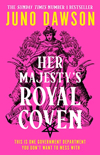 Pink book cover with ornate illustration of a woman and ram.