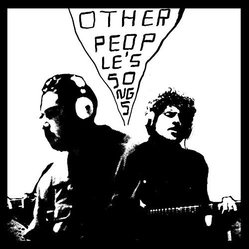 Black and white album cover featuring two figures with musical instruments.