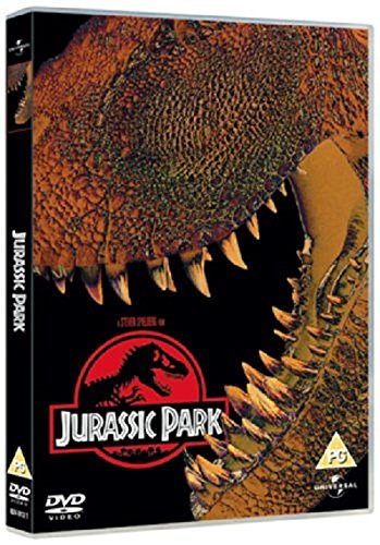 DVD cover for Jurassic Park, featuring a Tyrannosaurus Rex close-up.