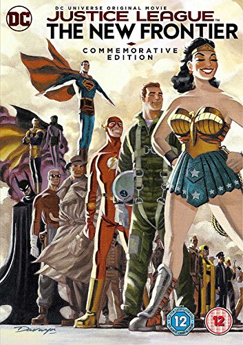 DVD cover art featuring DC superheroes including Superman, Wonder Woman, and The Flash.