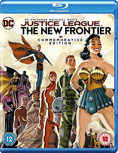 Justice League: The New Frontier Blu-ray cover with superhero illustrations.
