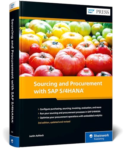 Book cover: "Sourcing and Procurement with SAP S/4HANA" with produce image.