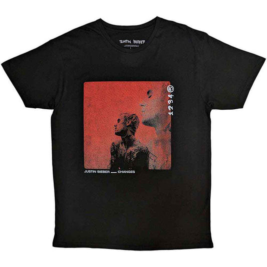 Black t-shirt featuring Justin Bieber’s “Changes” album artwork, size XX-Large.