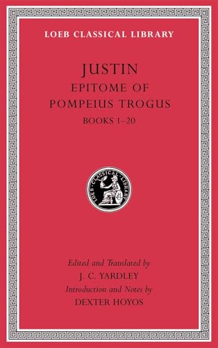 Red book cover titled Justin Epitome of Pompeius Trogus Books 1–20, Loeb Classical Library.