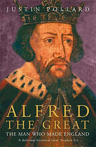 Book cover depicting a portrait of King Alfred the Great with a crown.