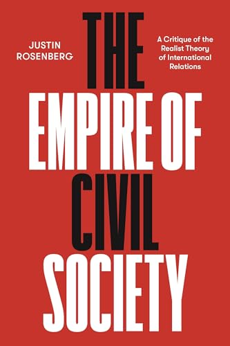 Book cover: "The Empire of Civil Society" by Justin Rosenberg, red background.
