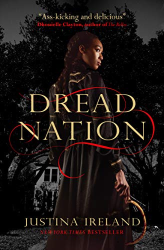 Book cover featuring a young woman in a dark dress holding a curved blade.
