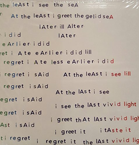 CD cover with repetitive, red text arranged in a cascading pattern.