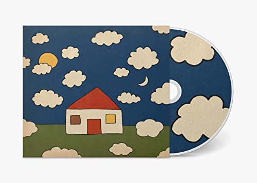 CD cover with illustrated house, clouds, moon, and sun against a blue background.