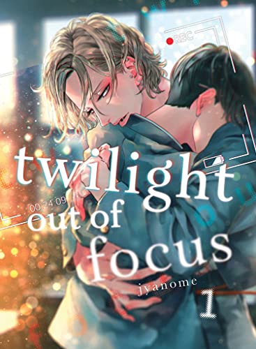 Two men embracing, illustrated cover for “Twilight Out of Focus 1”.