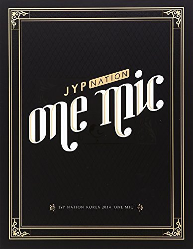 Black CD case with gold text reading “JYP Nation one mic.”