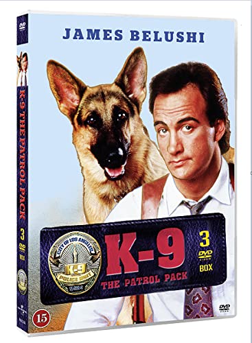 DVD cover featuring James Belushi and a German Shepherd with K-9 Patrol Pack text.