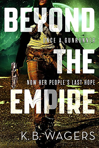 Sci-fi book cover featuring a woman with a gun, planetary background.