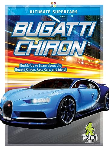 Book cover featuring a blue Bugatti Chiron sports car.