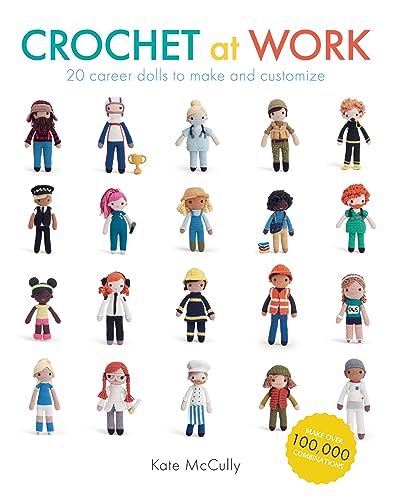 Book cover featuring colorful, crocheted dolls dressed in various professions.