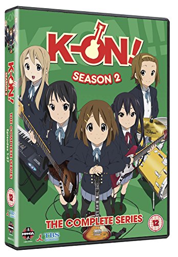 "K-on! Season 2" DVD case featuring anime girls holding instruments on a green background.