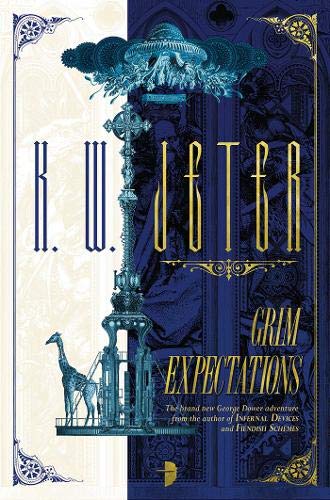 Book cover: ornate blue and cream design with a giraffe and tower.