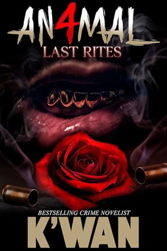 Book cover: lips with gold teeth, a red rose, and bullet casings.