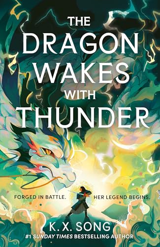 Book cover: a colorful dragon looms over a figure with a sword.