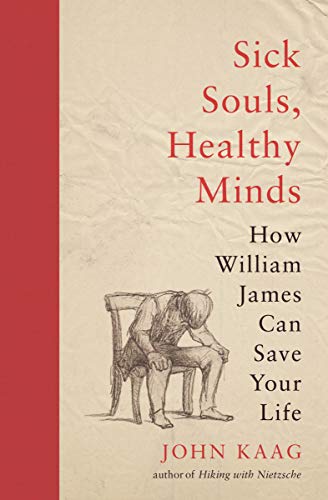 Book cover: "Sick Souls, Healthy Minds" with a sketch of a seated figure.
