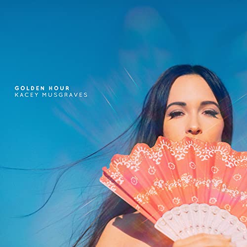 Kacey Musgraves album cover, with a woman holding a red fan.