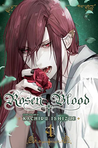 Manga cover featuring a pale man with red eyes holding a red rose.