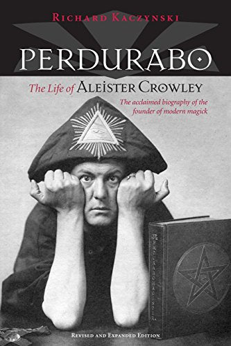 Book cover featuring Aleister Crowley in a dark robe and hat.