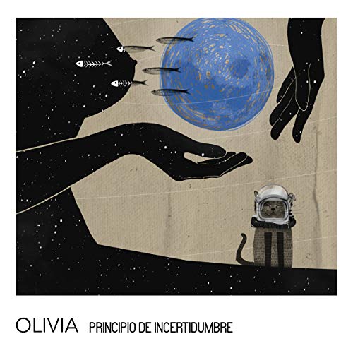 CD cover: Silhouette, moon, fish, astronaut cat, and speckled background.