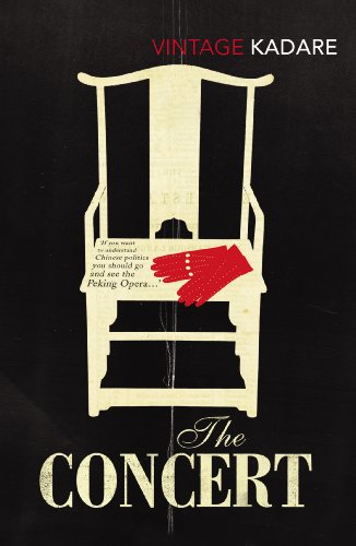 Book cover: black and white chair with red gloves, title "The Concert".