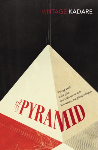 Book cover: "The Pyramid" with a geometric, triangular design in red and beige.