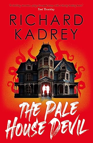 Book cover: dark Victorian house with figures in windows, red background.