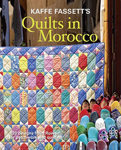 Book cover featuring a colorful patchwork quilt and Moroccan slippers.