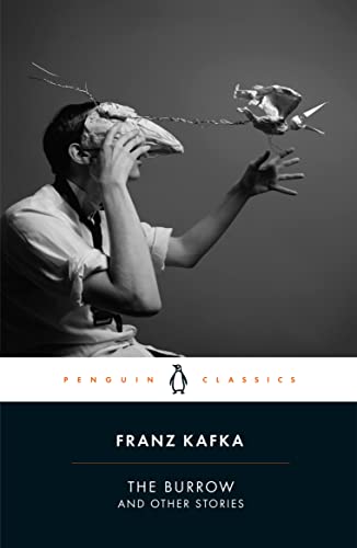 Black and white book cover showing a man wearing a bird mask.