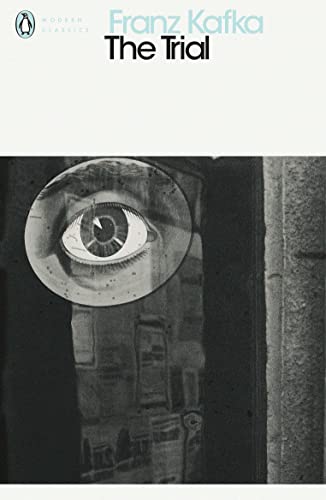 Book cover of "The Trial" featuring an eye and textured background.