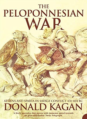 Book cover depicting ancient Greek soldiers in battle, titled “The Peloponnesian War.”