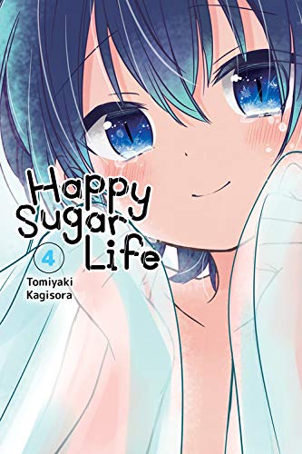 Manga volume 4 cover: girl with blue eyes and hair, titled “Happy Sugar Life”.