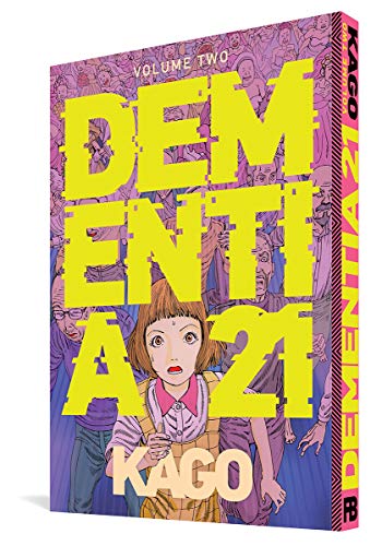 Dementia 21 Vol. 2" book cover with yellow text and illustrated figures.